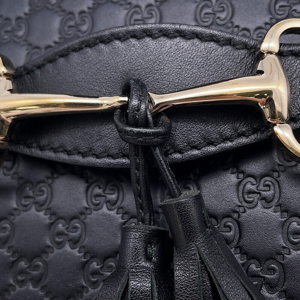 Gucci Horsebit Chain Bag Black Shoulder ssima Leather - Picture 7 of 12
